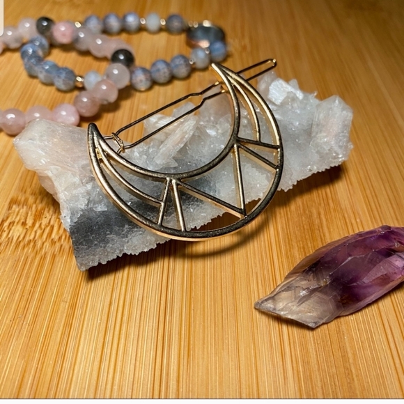 ◇Bayleigh◇ Geometric Moon Hair Clip - Picture 2 of 2